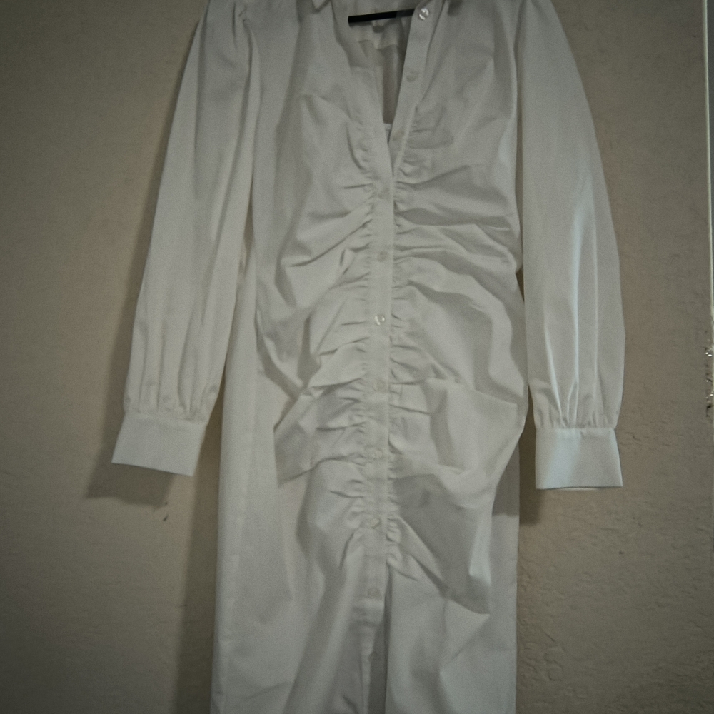 Elegant White Ruched Dress